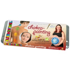Eulenspiegel 212271 Chakra Painting Make-Up Palette, 12 Professional Aqua Make-Up Colours, 2 Brushes, 3 Sponges