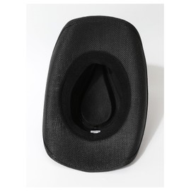 QWINEE Women's Western Vintage Cowboy Hat Wide Brim Costume Fedora Cowgirl Hat Black One-Size