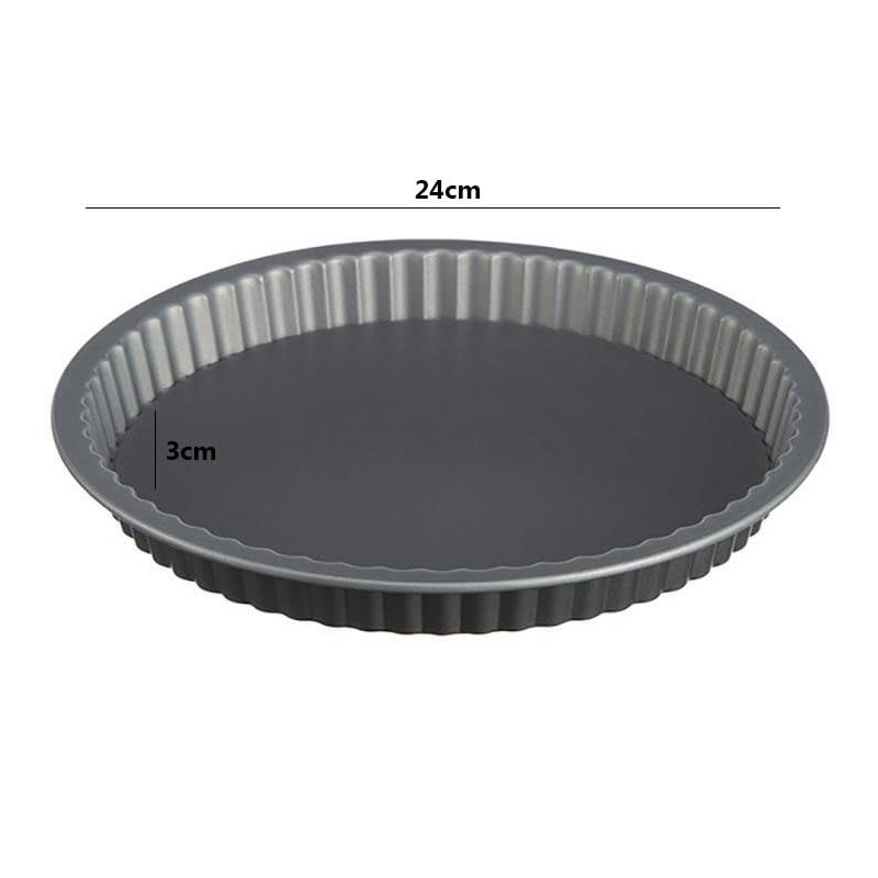 Harlams Quiche Pan 24cm, Non-Stick Tart Tin, Flan Tins with