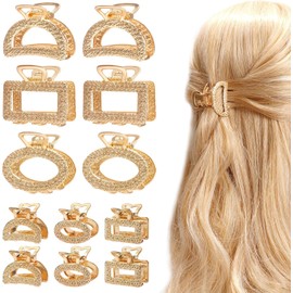 Paquete de 12 mini pinzas para el pelo de metal para mujeres, mamás, esposas, hijas, niñas y novias, pinzas para el pelo medianas para cabello largo, pequeños y bonitos regalos para mujeres con