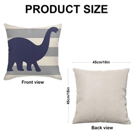 Umimiss Dinosaur Cushion - 4pcs Dinosaur Cushions Cover Set, Dinosaur Theme Throw Pillow Covers, Square Dinosaur Printing Linen Throw Pillowcase, Decorative Home Accessories for Sofa Bed Car 18×18 In
