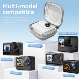 TELESIN Small Mini Bag for Insta360 GO3 Go2 DJI Osmo Action 4 Action 3 Camera, Protective Case Also Suitable for GoPro Hero 12 11 10 9 Black Lens Protector Accessories Portable Easy Carry, gray, Other