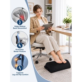 Memory Foam Under Desk Footrest – Ergonomic Leg Elevation Pillow for Office, Gaming & Home Use