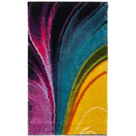 SAFAVIEH Fiesta Shag Collection FSG372M Modern Abstract Non-Shedding Living Room Bedroom Dining Room Entryway Kids Area Rug, 3' x 5', Multi