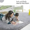 DETUM Grey Rug Soft Fluffy Oval Rugs Kids Rug for