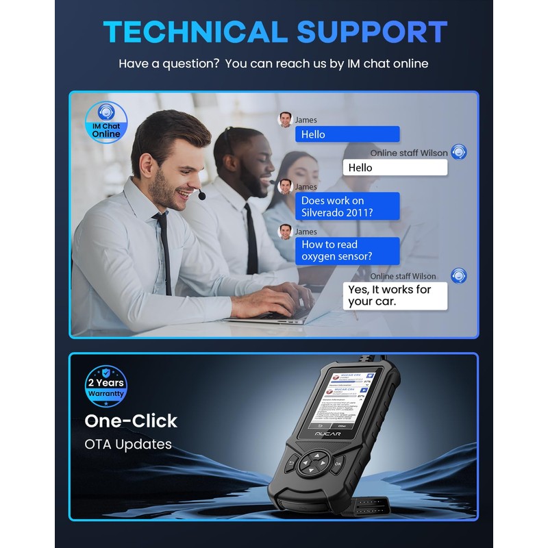 MUCAR CDE900 OBD2 Escáner Automotriz Professional, Lector de Códigos Universal,