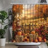 QZJDX Fall Thanksgiving Shower Curtain for Bathroom Autumn Harvest Pumpkin