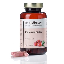 Dr. Oldhaver Cranberry Capsules (Pack of 120) Dietary Supplement - Combination of Natural Cranberry Juice Powder, High-Quality Cranberry Extract and Vitamin C for Urinary Tract and Bladder