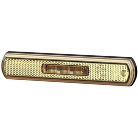 HELLA 2PS 013 300-101 Side Marker Light - Shapeline Tech - LED - 12/24V - Bolted - Lens Colour: Yellow - Cable: 450mm - Plug: AMP - left/right