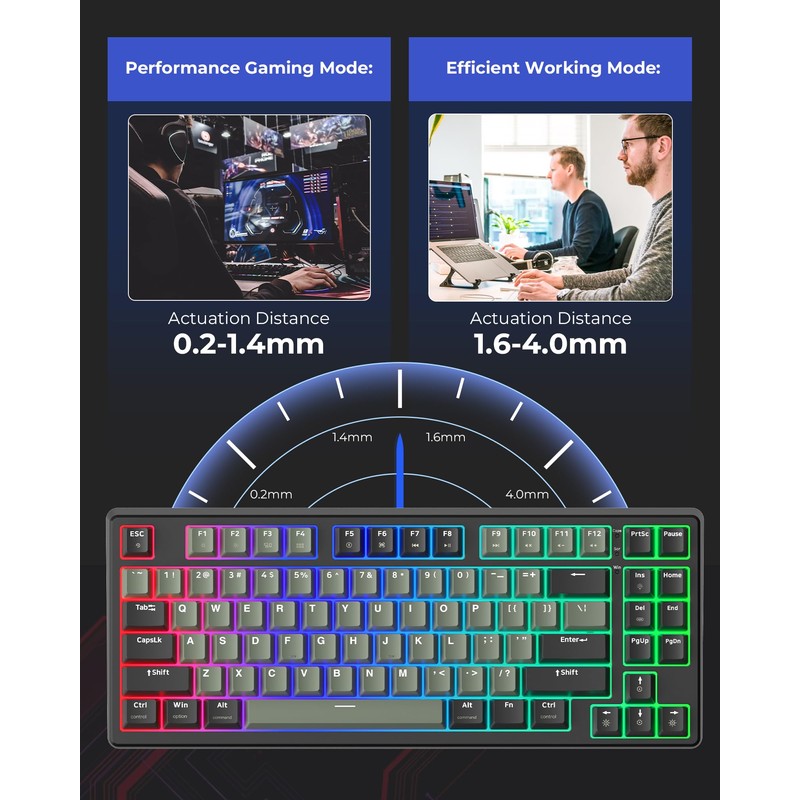 OHY 75 Percent Rapid Trigger Gaming Keyboard, XVX G75 Wired
