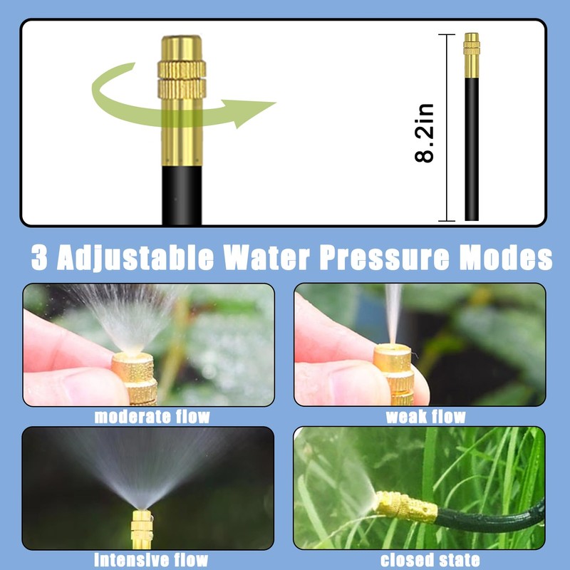 Tivddikun Drip Irrigation Kit, 360° Bendable Watering System with 49FT/15M