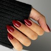 SXVME Uñas Postizas Rojo Vino, Uñas Postizas Cortas Ovaladas Redondas