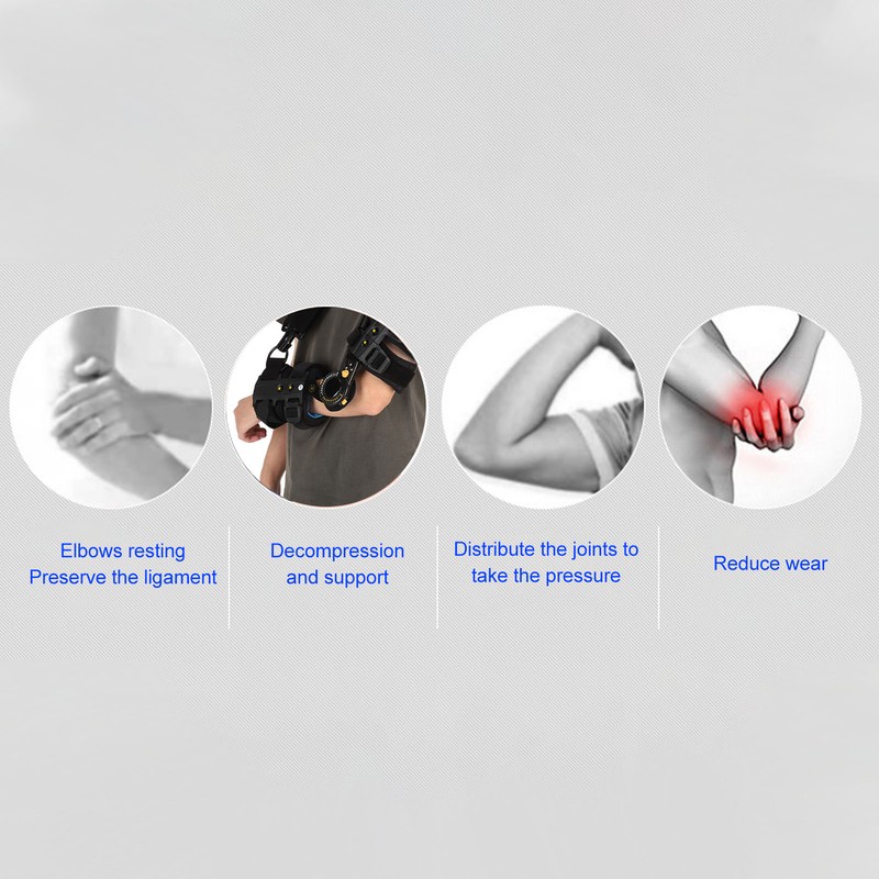 Hinged Elbow Brace Adjustable Surgery Recovery Tendon Repairs Pad Removable