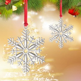 6PCS Christmas Ornament Metal Snowflake Ornament for Christmas Tree Holiday Christmas Hanging Decorations for Winter Christmas Tree Decor Keepsake Gifts Xmas Party Favors Supplies (J-Snowflake,6)
