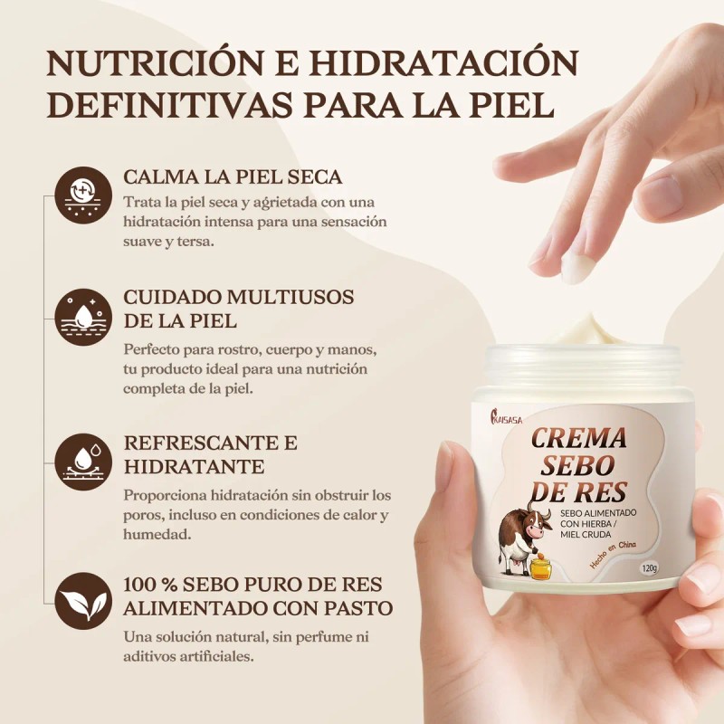 Kaisasa Crema Sebo Res Miel Cuidado Corporal 120g