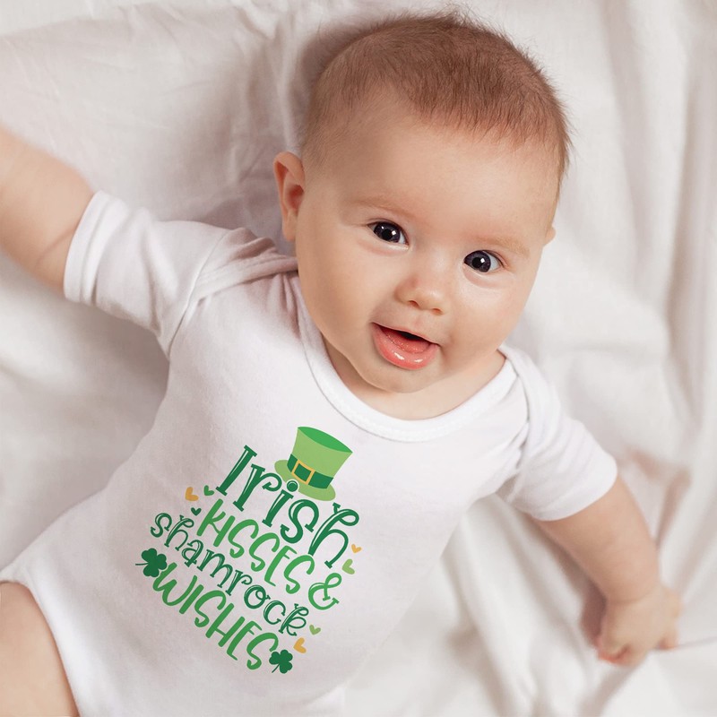 Purple Print House Irish Kisses & Shamrock Wishes Babygrow St