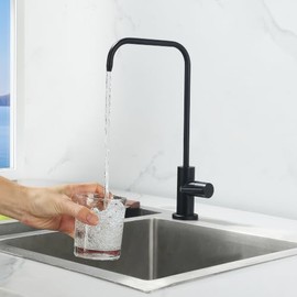 Grifo de Flltro Purificador, Llave de Filtro de Agua para Cocina Grifo Giratorio SUS 304 Acero Inoxidable 360 Grados, Grifos de Ósmosis Inversa, Negro