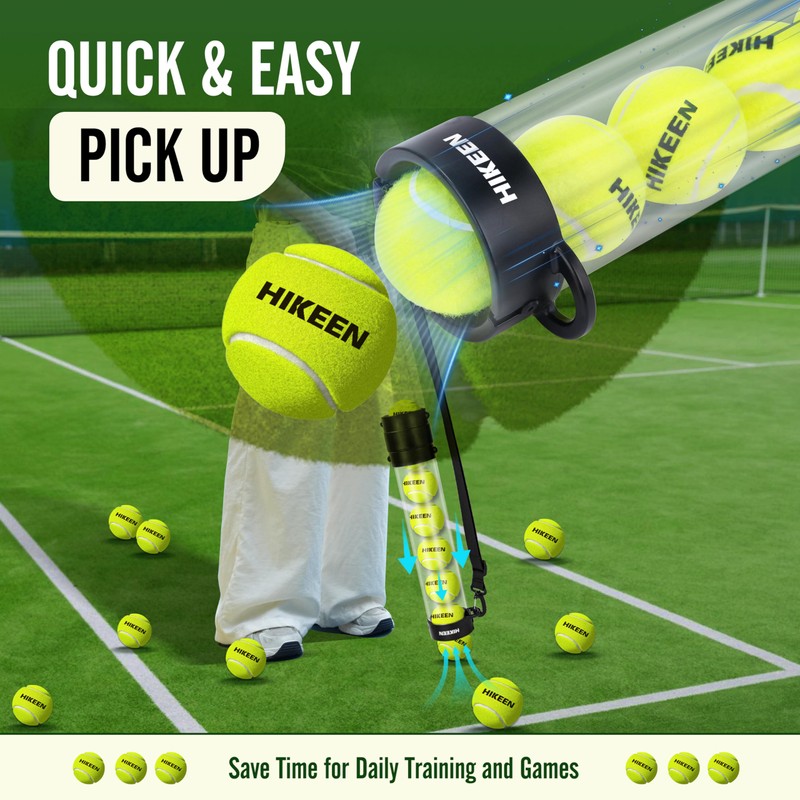 Hikeen Durable Tennis Ball Pick up Tube with 12 Tennis