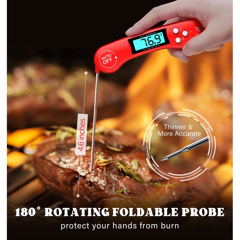 Meat Thermometers, DOQAUS Instant Read Food Thermometers for Cooking, Digital