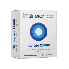 Intoleran Lactase 20,000 Digestive Enzymes - 50 Scored Tablets | Supplement for Lactose Intolerance | Lactase Enzyme that Helps Digest Dairy & Lactose | Highest Dosed & Fast Acting | Pure & Vegan
