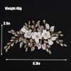 Rumtock White Flower with Rhinestones Gold Leaf Hair Comb Handmade