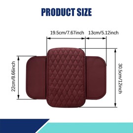 Tecledsn Upgraded Car Center Console Cover, Arm Rest Cover for Car, Leather Car Armrest Cover Cushion with 2 Storage Bags, Universal Car Accessories Auto Center Console Cover for Cars (Volcanic red)