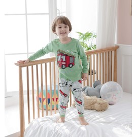 Nuribom Pyjamas for Boys and Girls - Children's Cotton Pyjamas 90-140, Fire Engine