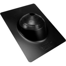 Water-Tite 81894 Multi-Size 4N1 Roof Flashing, 12-by-16-Inch Aluminum Steel Base with PVC Collar, for 1-1/4- to 4-Inch Pipes, Black