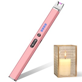 LcFun Candle Lighter Electric USB Rechargeable Plasma Arc Lighter with Safety Lock, Windproof Flameless Long Lighters for Candle, Grill, BBQ, Camping, Gas Stoves