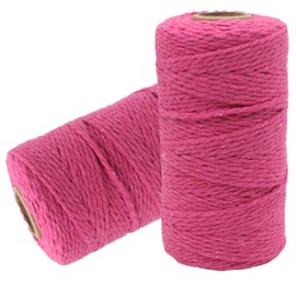 YZSFIRM Bakers Twine Cotton String: 2mm Rose Red Bread Twine String - 656 Feet String for Gift Wrapping