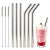 XccMe 6 PACK Stainless Steel Smoothie Straws,0.4'' Extra Wide Reusable