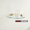 JQK Corner Glass Shelf, Brushed Gold Bathroom 304 Stainless Steel