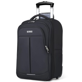 Lekespring Rolling Backpack for Adults,17 Inch Waterproof Carry on Backpack with Wheels,Wheeled Backpack Carry on Luggage,Trolley Laptop Backpack with Wheels, Black Large