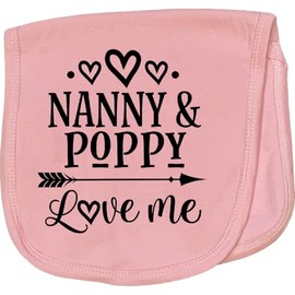 inktastic Nanny and Poppy Love Me Baby Burp Cloth Pink 3f036