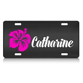 Press Fans - Catharine Female Name S.Steel Car SUV Truck License Plate Decorative Tag Black-D#z51