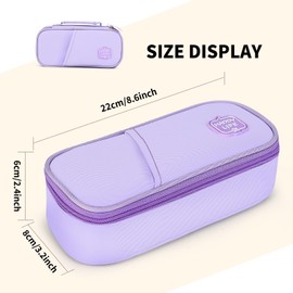 Teackbd Durable Pen Pencil Case Big Storage Pen Pouch Bag for School Supplies Office College Teen Girls Adults, Purple
