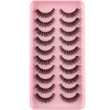 Clear Band False Eyelashes, 3D Fluffy Strip Eyelashes, D Curl