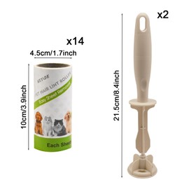 Littlegaofeithing 14 Rolle Tierhaare,Kleberolle Kleidung mit 2 Griffen,für Kleidung, Haare, Sofa, Bett, Katzen- und Hundehaare.