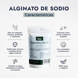 Hebbe - Alginato de Sodio, Gelificante y Espesante Natural para Cosméticos, 250 g