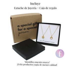 Set de Collares para Pareja de Olas Yin y el Yang en Chapa de Oro Premium de 22K - FALÚ JOYERÍA