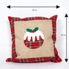 SHATCHI Pillow Case Christmas Pudding Printed Pattern Cushion Covers Burlap