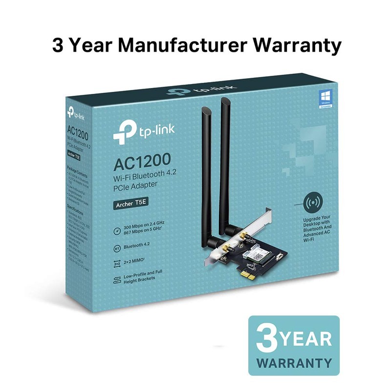 TP-LINK Archer T5E AC1200 Wi-Fi Bluetooth 4.2 PCI Express Adapter