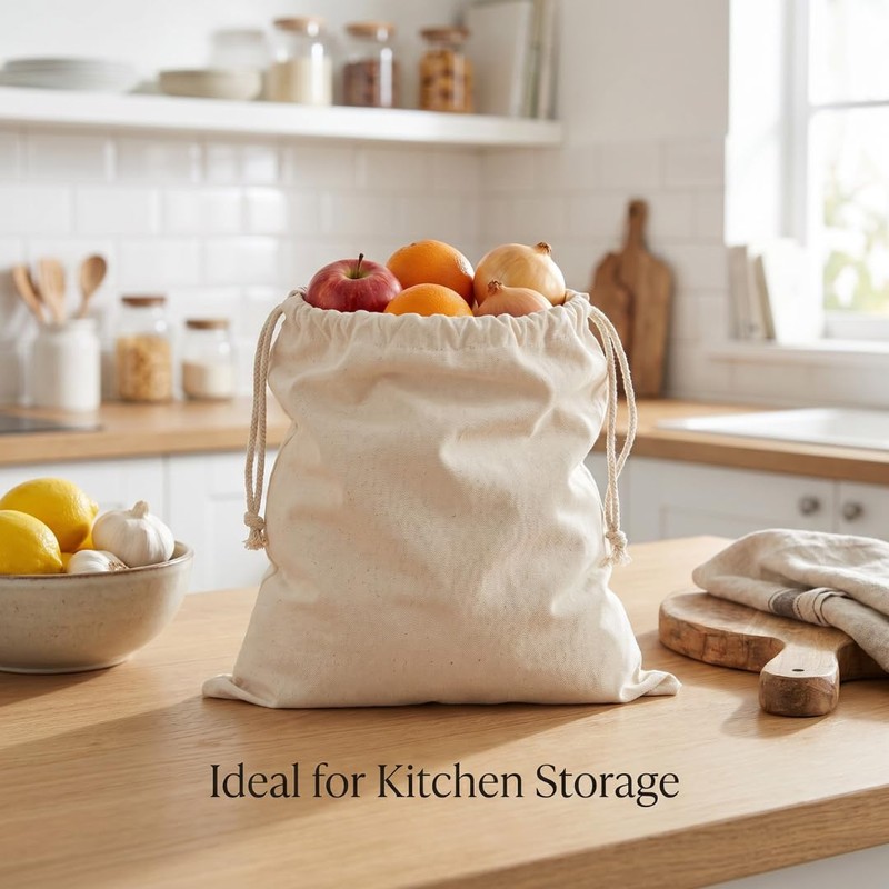 IMFAA Sack Drawstring Cotton Canvas Bags – Reusable, Eco-Friendly Storage