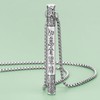 HannaFires Silver Tibetan Prayer Wheel - Spinning Buddhist Mantra Necklace,