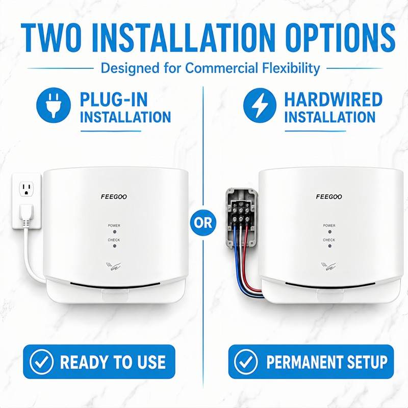 Compact Hand Dryer for Bathroom＆Small Business, 110V-130V, White