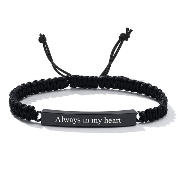 mingkejw Cremation Jewelry Urn Bracelet for Ashes Stainless Steel Black