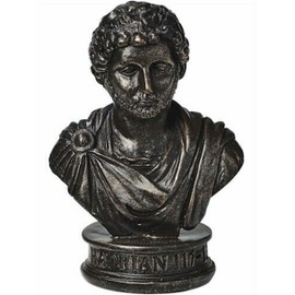 Miniature Emperor Hadrian Bronze Bust 6.3 x 4.4 cm