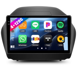 [4+128G] Android 15 Car Radio Stereo for Hyundai Tucson IX35 2010-2015 with Wireless Carplay&Android Auto,10.1 Inch Car Radio with Mirror Link Bluetooth FM/RDS WiFi GPS EQ DSP SWC+AHD Backup Camera