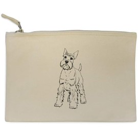 'Schnauzer Dog' Canvas Clutch Bag/Accessory Case (CL00041327)