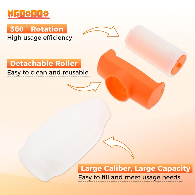 Mgoodoo Refillable Portable Wall Paint Roller Kit,500ml Empty Paint Dabbers